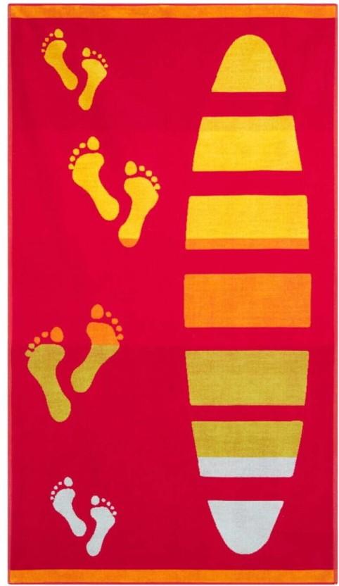 Colibri Velour Beach Towel Cotton Beach Towel (Red, 14.8 inch x 8.5 inch)