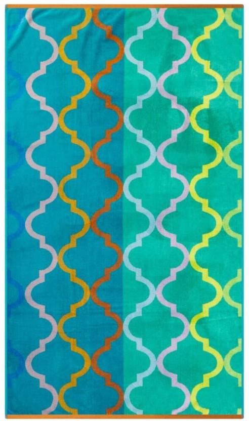 Home Living Velour Morocco Cotton Beach Towel (Multicolour, 180 cm x 100 cm)