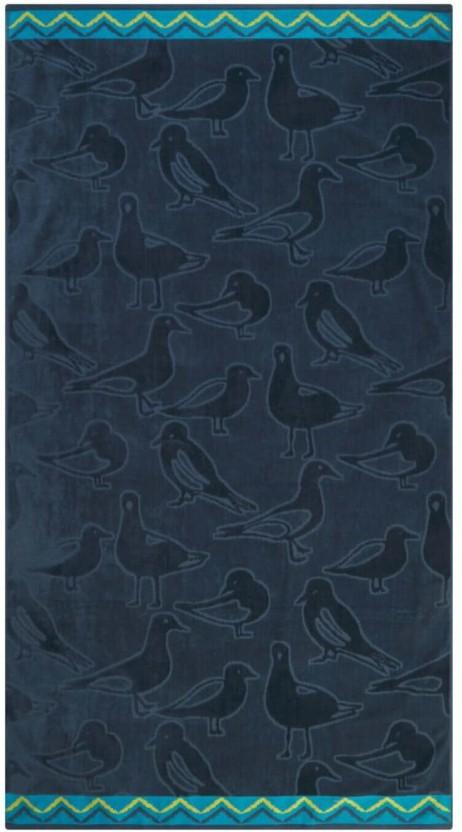 Home Living Velour Seagull Cotton Beach Towel (Black, 180 cm x 100 cm)