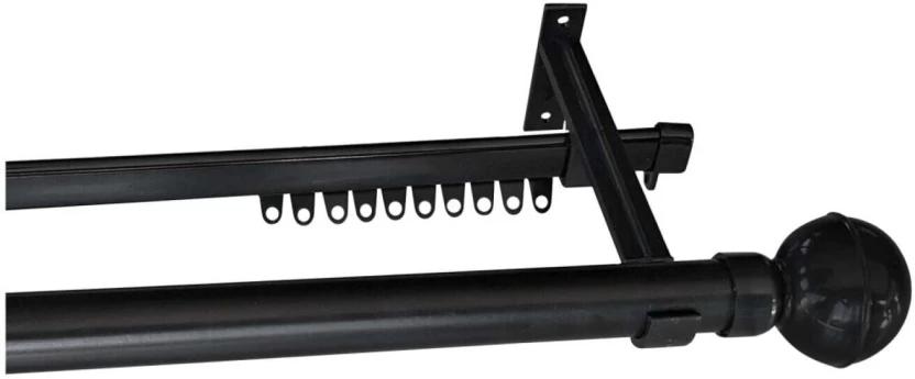 Finishing Touches Black Curtain Rods (212.5 cm x 18 cm) (Pack of 1)
