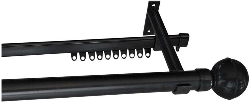 Finishing Touches Black Curtain Rods (262.5 cm x 18 cm) (Pack of 1)
