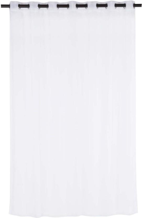 Design Collection 225 cm (7 ft) Polyester Transparent Window Curtain (Plain, White)