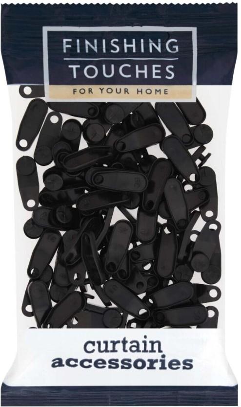 Finishing Touches Black Curtain Knobs (1.9 cm x 1.1 cm) (Pack of 1)