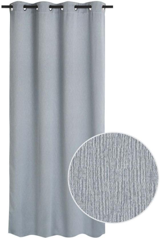 Design Collection 225 cm (7 ft) Polyester Blackout Window Curtain (Solid, Blue)