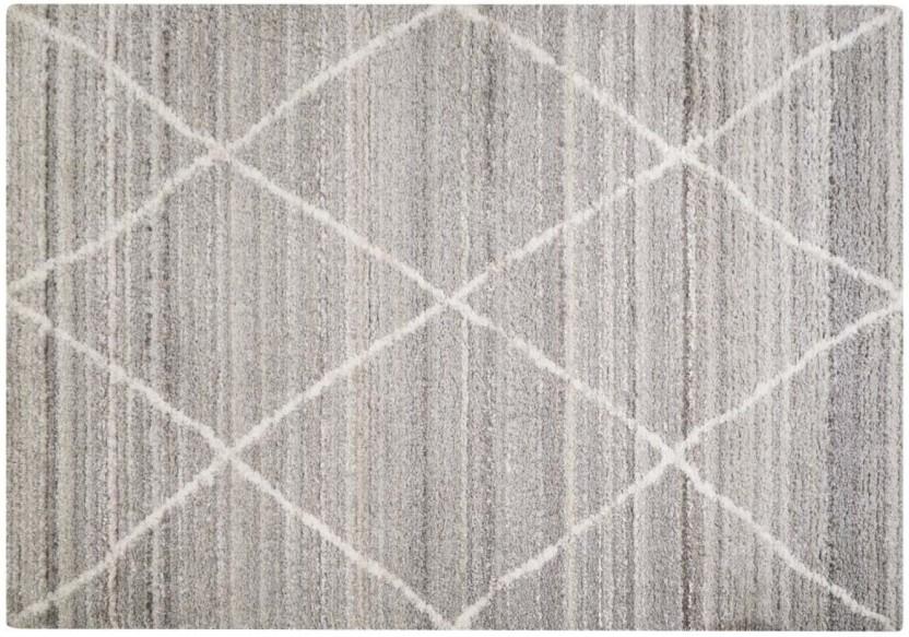 Multi-Flor Cotton Square Shape Carpet (160 cm x 19 cm, Grey)