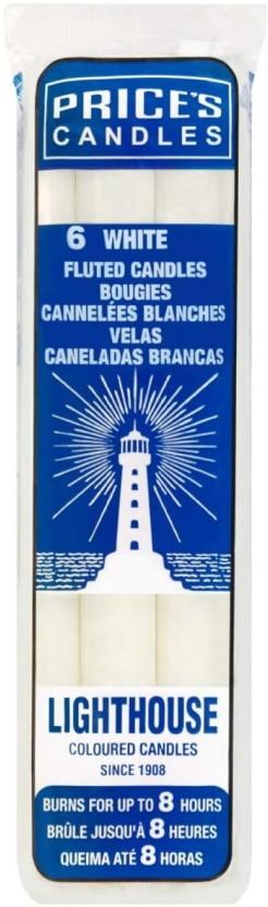 Price's Lighthouse White Candles (White, Pack of 1)
