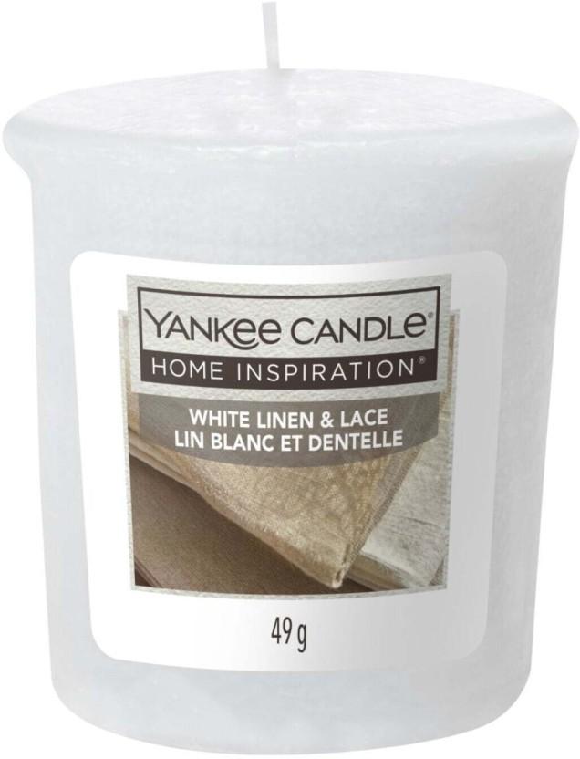 Yankee Votice Candle Linen & Lace (White, Pack of 1)