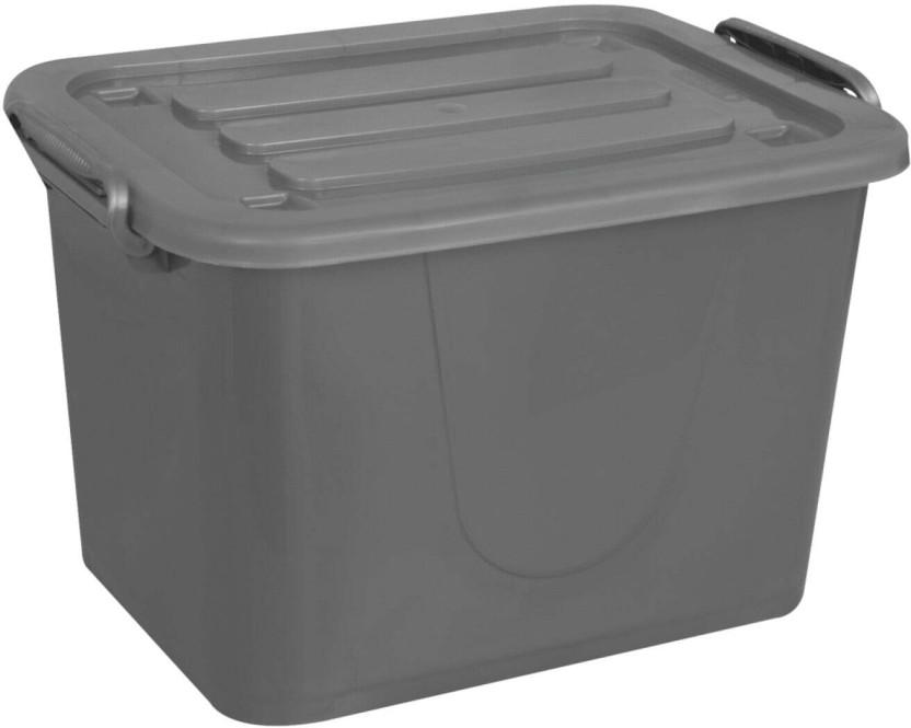 Store 'N Stak 42 l | Storage Box with Lock Lids Storage Box (Grey)
