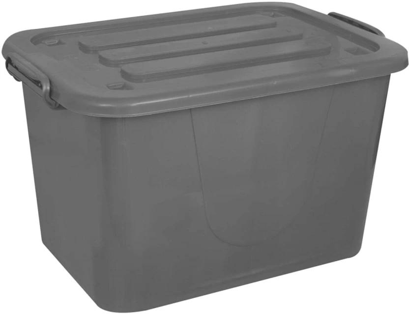Store 'N Stak 85 l | Storage Container with Lock Lid Storage Box (Grey)