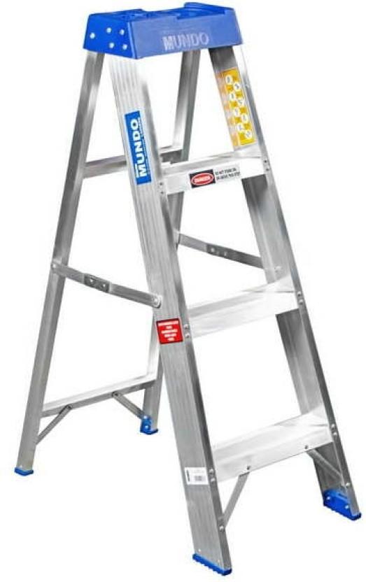Mundo Step Ladder Aluminium Ladder (With Platform, Hand Rail)