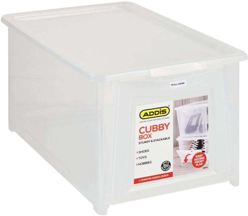 Addis Cubby Shoe Box Storage Box (White)