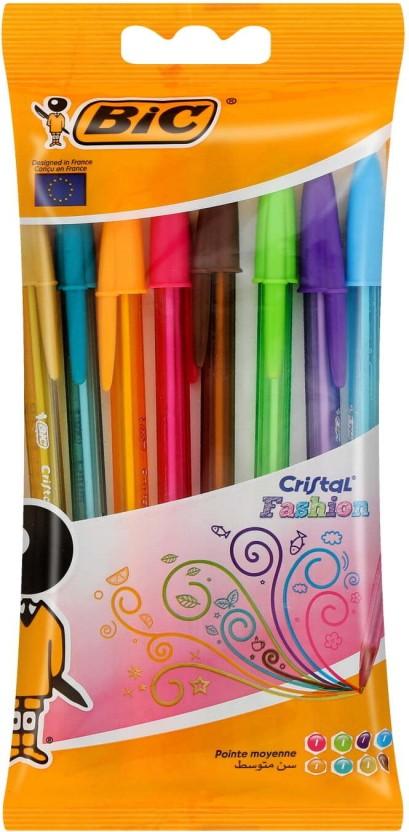 Bic Cristal Fashion Ball Pen (Pack of 8, Multicolor)