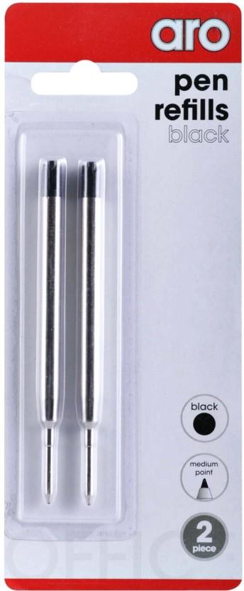 Aro Roller Ball Pen Refill (Pack of 2, Black)