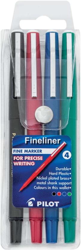Pilot NA Fine liner Pen (Pack of 4, Multicolor)