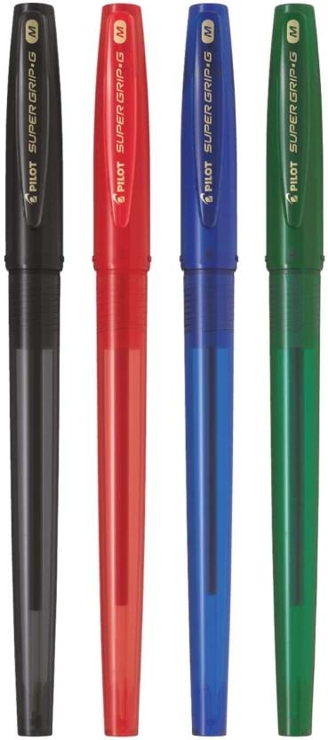 Pilot Super Grip-G Gel Pen (Pack of 4, Multicolor)