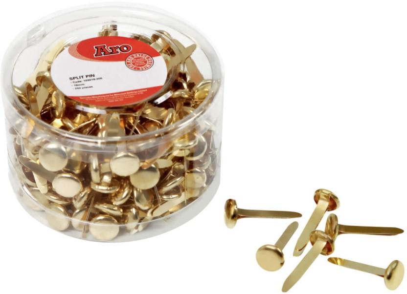 ARO Split Pins Small Pin Clip Dispenser (Yellow, 200)