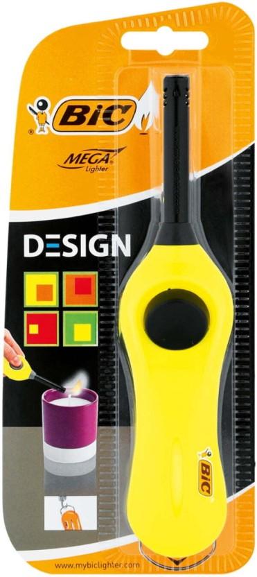 Bic Mega Design Utility Lighter Pocket Lighter (Yellow)