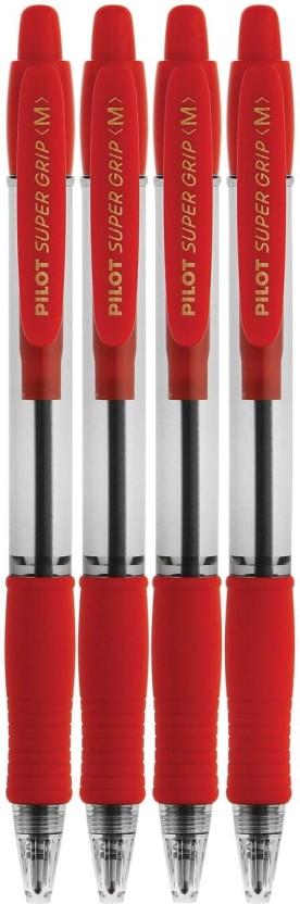 Pilot Super Grip Gel Pen (Pack of 4, Red)