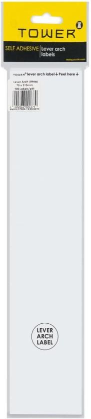 TOWER Self-adhesive lever arch labels Self Adhesive Paper Label (White)