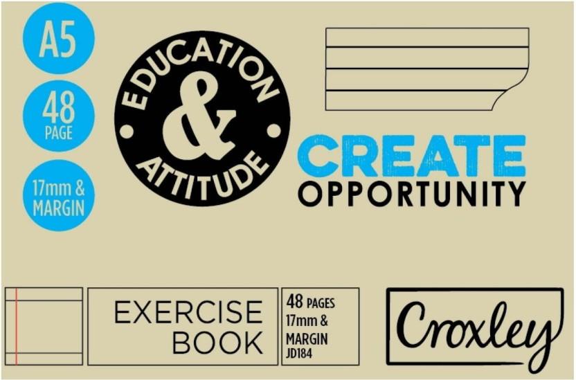 Croxley Exercise Book A5 Notebook Feint (Brown)