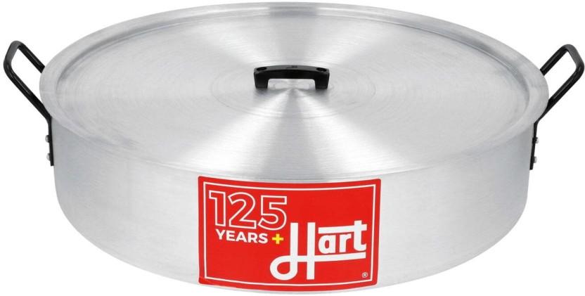 Hart Aluminium Shallow Pot Pan with Lid 16 L capacity 47 cm diameter (Aluminium, Induction Bottom)