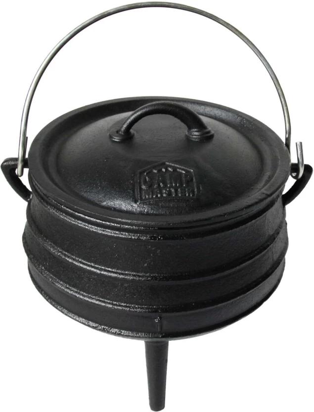 Camp Master 3-Leg Cast Iron Potjie Pot No. 1 Potjie with Lid 1.5 L capacity (Cast Iron)
