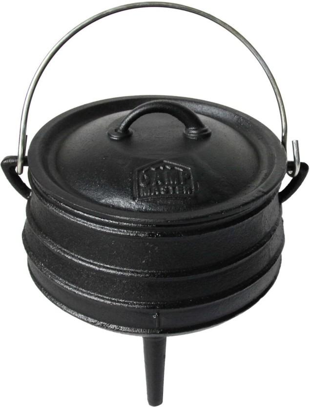 Camp Master 3-Leg Cast Iron Potjie Pot No. 1 Potjie with Lid 1.5 L capacity (Cast Iron)