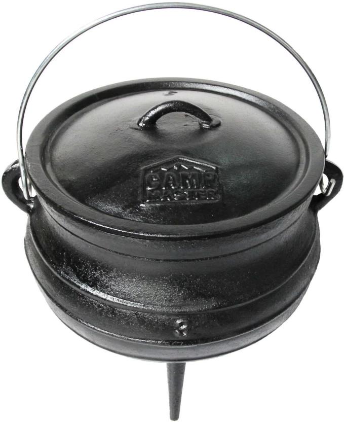 Camp Master 3-Leg Cast Iron Potjie Pot No. 3 Potjie with Lid 7.8 L capacity (Cast Iron)