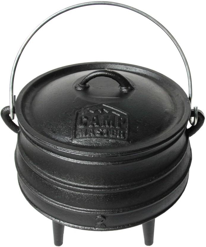 Camp Master 3-Leg Cast Iron Potjie Pot No. 2 Potjie with Lid 5.3 L capacity (Cast Iron)