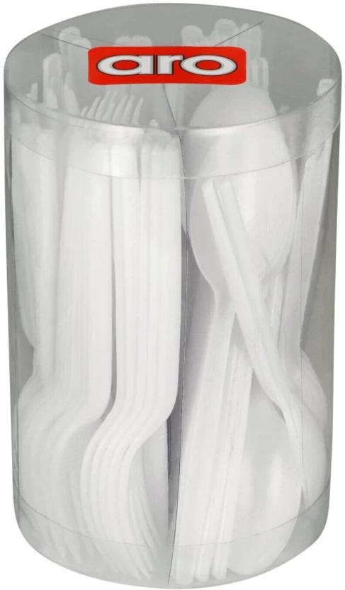 Aro Assorted Cutlery Disposable Plastic Cutlery Set (Pack of 1)
