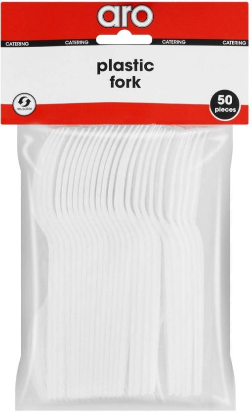 Aro Forks White Disposable Plastic Cutlery Set (Pack of 20)