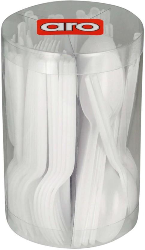 Aro Assorted Cutlery Disposable Plastic Cutlery Set (Pack of 6)