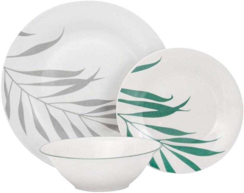 EVO Porcelain 12 Pieces Leaves Decal Dinner Set