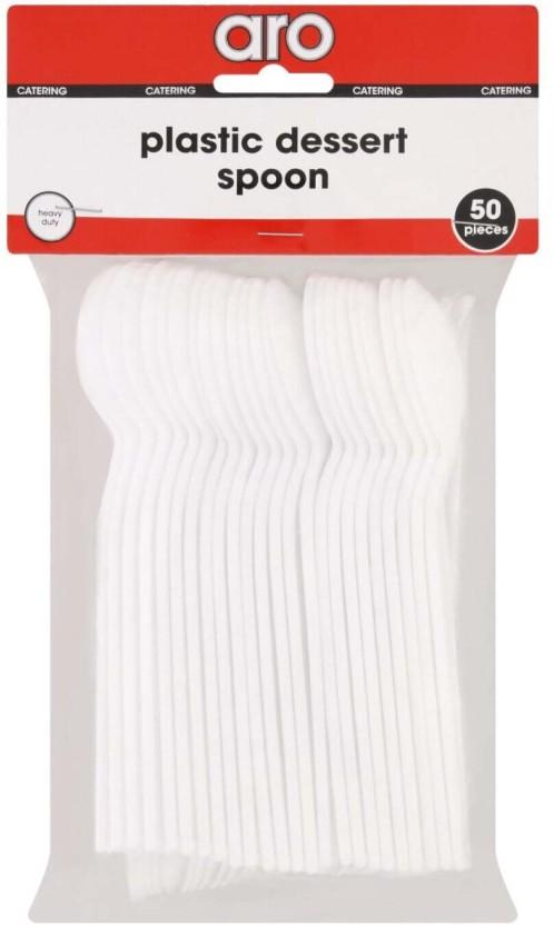 Aro Dessert Spoons Disposable Plastic Cutlery Set (Pack of 1)