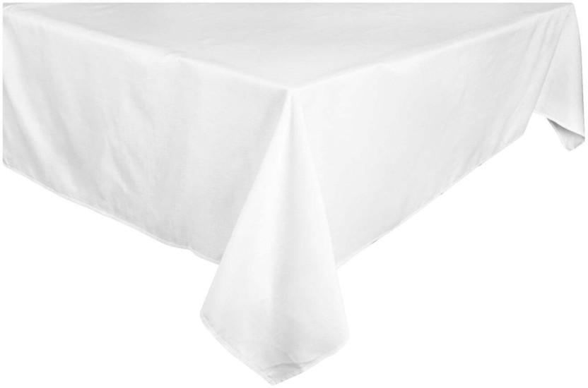 Linen House Solid 0 Table Cover (White, Cotton)
