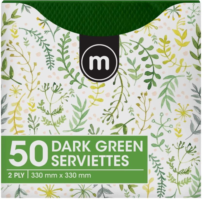 M Serviettes Green Cloth Napkins