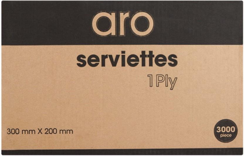 Aro Serviettes 1 Ply White Paper Napkins