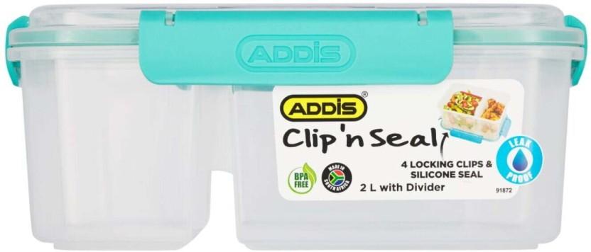 Addis Clip & Seal Divider Lunch Box 2 Containers Lunch Box (2 ml, Thermoware)
