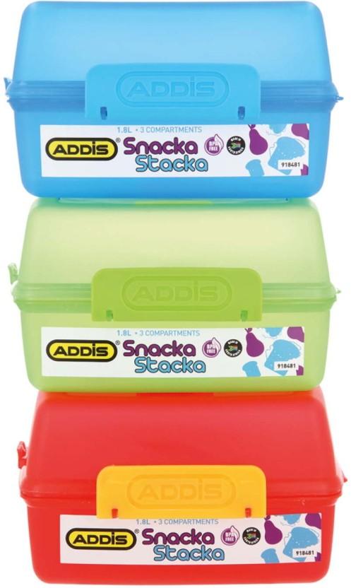 Addis Snacka Stacka Lunch Box 3 Containers Lunch Box (1800 ml, Thermoware)