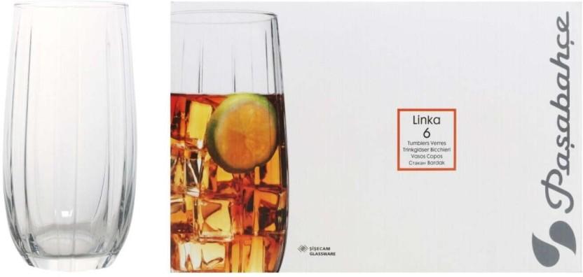 Pasabahce (Pack of 6) Linka Hiball Water/Juice Glass Set (500 ml, Clear)