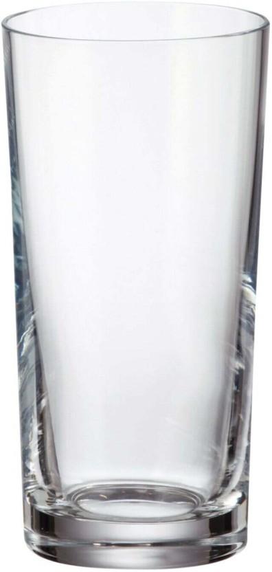 Bohemia Crystal (Pack of 6) Conical Tumbler Water/Juice Glass Set (330 ml, Clear)
