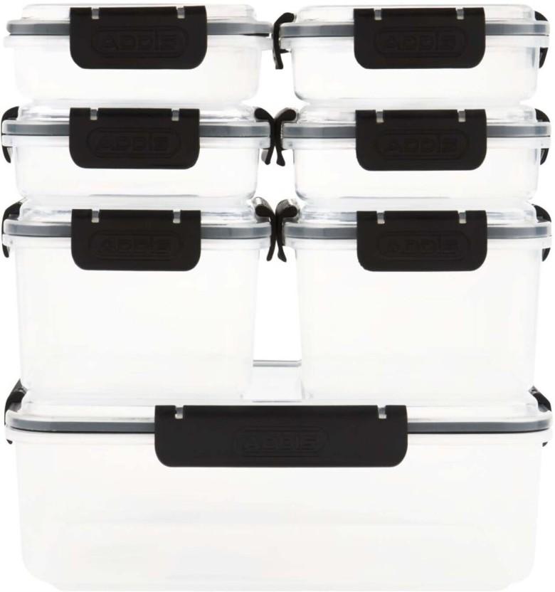 Addis Plastic Utility Container  - 1600 ml (Pack of 16, White, Black)