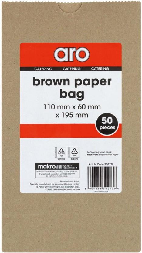 Aro Brown Paper Bags Pack of 10 Grocery Bags (Brown)