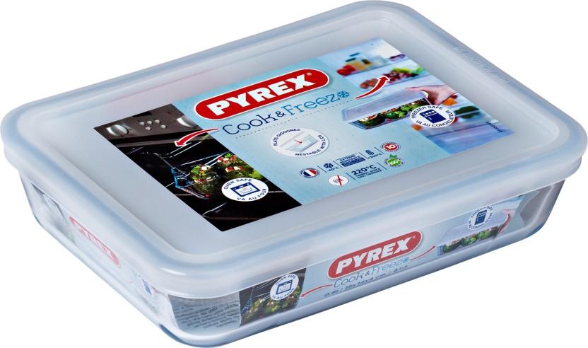 Pyrex Glass Fridge Container  - 800 ml (White)
