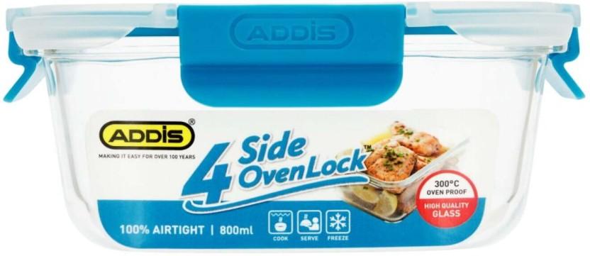 Addis Glass Utility Container  - 800 ml (White, Blue)