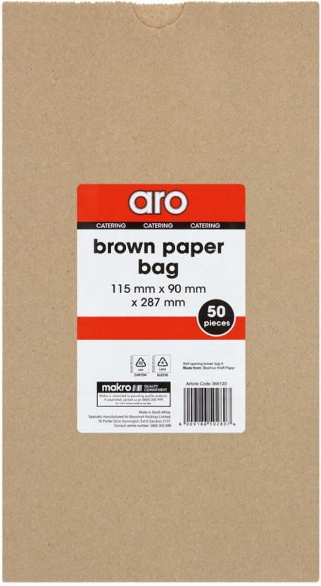 Aro Brown Paper Bags Pack of 10 Grocery Bags (Brown)