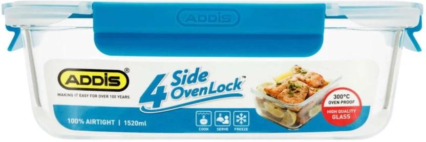 Addis Glass Utility Container  - 1520 ml (White, Blue)