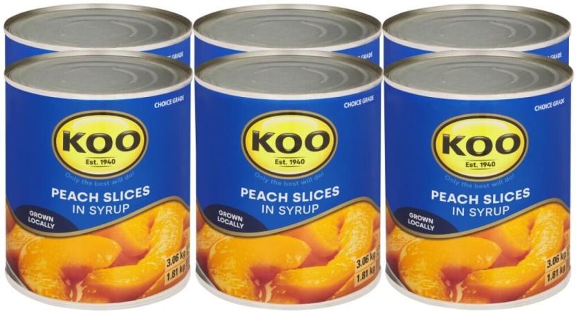 KOO Peach Slices in Syrup Fruits (36 kg, Pack of 6)