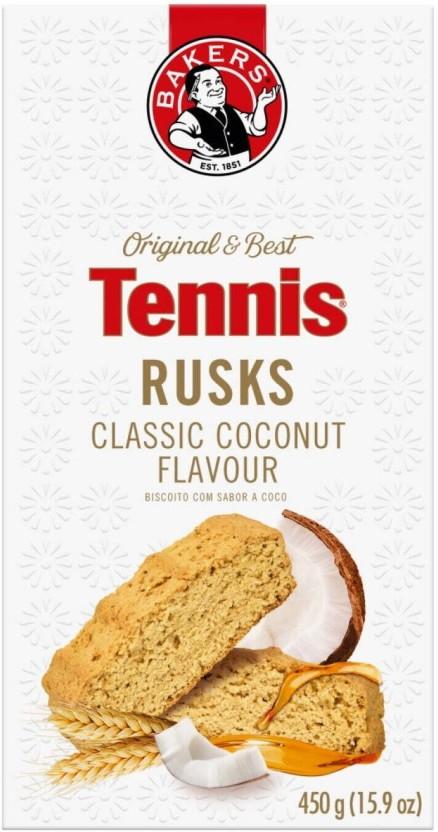 Bakers Tennis Classic Coconut flavoured Wheat Rusk (450 g)