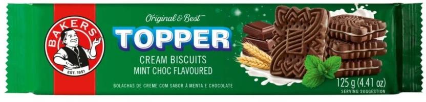Bakers Topper Mint Choc Flavoured Biscuits Cream Filled Biscuit (125 g)